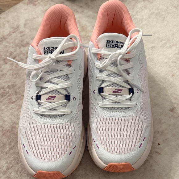 Skechers Shoes - Skechers Women's White and Peach Athletic Shoes
